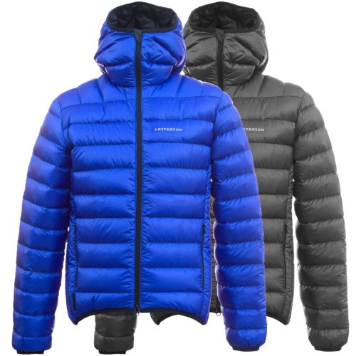 Criterion Activity Ultralight Down Jacket (Blue and Black Front Views)
