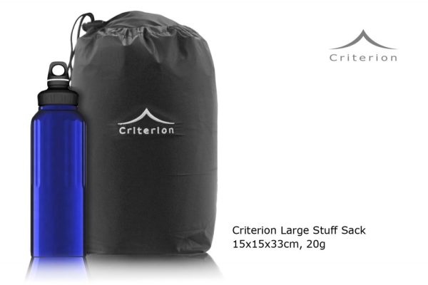 Criterion Small Large Sack - comparison with 1L drinks bottle