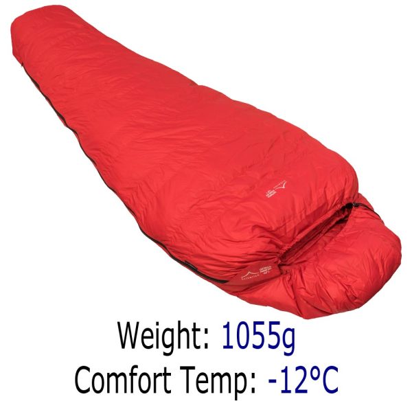 4 Season Sleeping Bag - Criterion Prime 550 - Total Weight 1055 gms; Temperature -12 °C