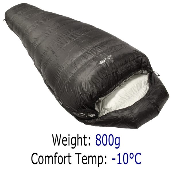 Lightweight Down Sleeping Bags - Criterion Quantum 450 - Total Weight 800 gms; Temperature -10 °C