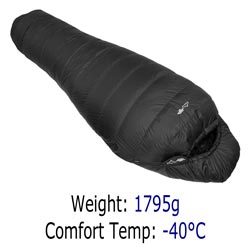 Down Sleeping Bag - Criterion Expedition 1000 - Total Weight 1770 gms; Temperature -40 °C